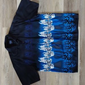 Vintage Extreme Gear 100% Polyester Button Down Shirt Size XL